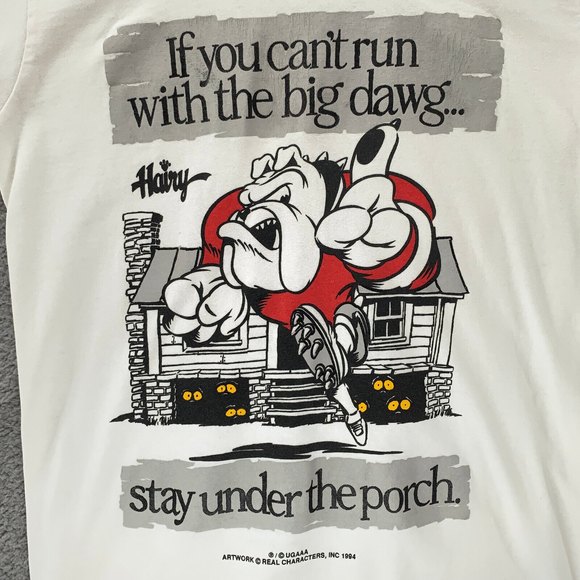 MJ Soffe Other - Vintage 90s Georgia Bulldogs If you can't run Big Dawg White Graphic TShirt Sz S